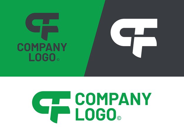 El logotipo de la letra del alfabeto Q F QF FQ