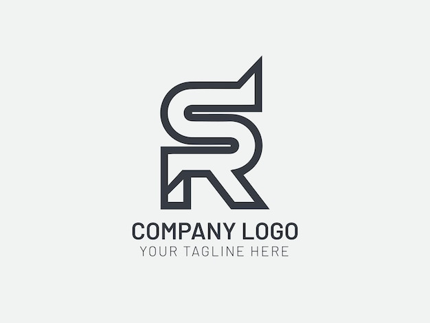 El logotipo de la letra del alfabeto sr