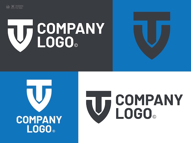 El logotipo de la letra del alfabeto T V TV VT