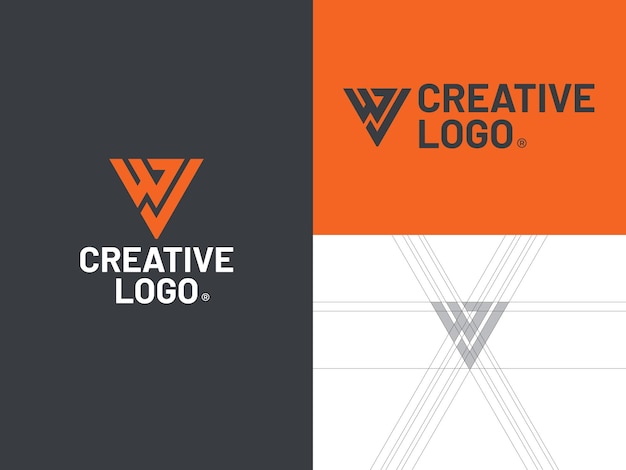 El logotipo de la letra del alfabeto W J WJ JW