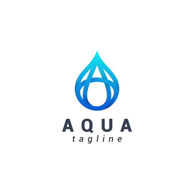 Logotipo de la letra A aqua