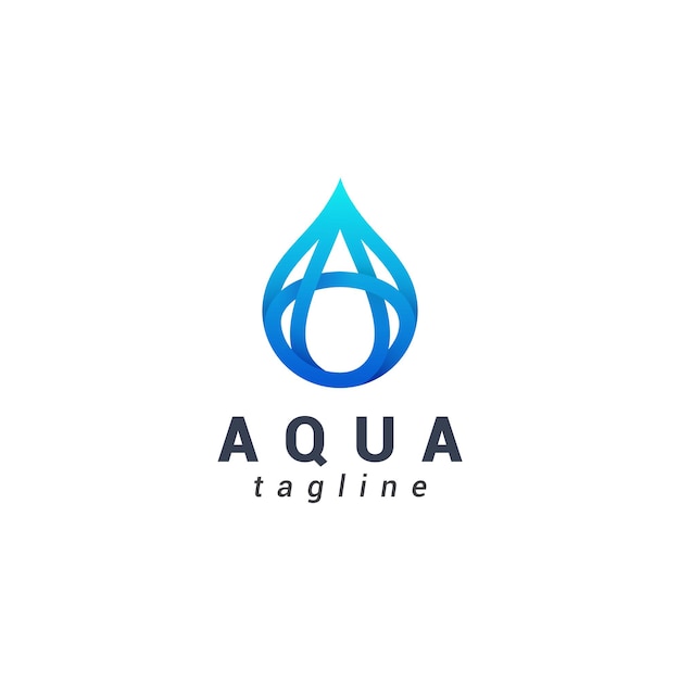 Logotipo de la letra a aqua