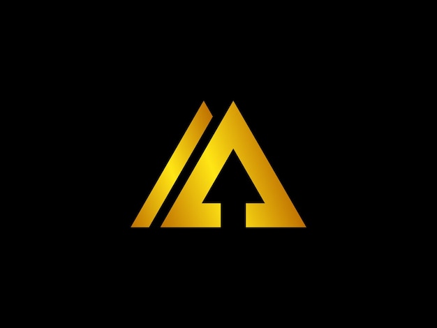 Un logotipo de letra con un árbol en la parte superior.