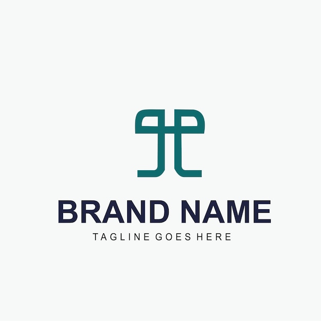 Logotipo de letra de arte en línea T con fondo blanco