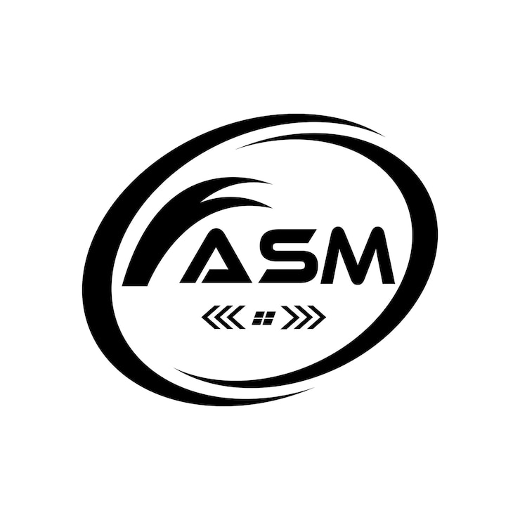 Vector logotipo de la letra asm diseño asm logotipo de monograma simple y moderno abstracto diseño vectorial del alfabeto