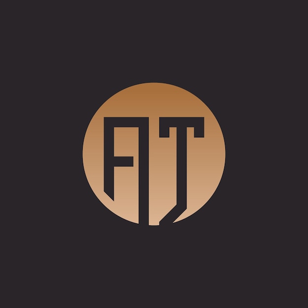 Logotipo de la letra AT concepto simple Vector Premium