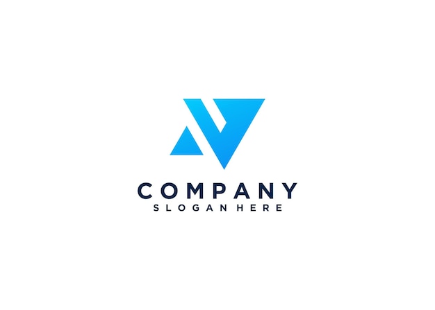 Logotipo letra av, logotipo letra a, logotipo letra v triángulo nombre de la empresa logotipo ilustración