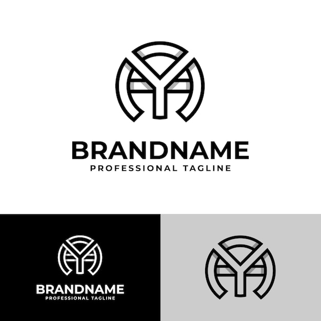 Logotipo de letra AY o YA adecuado para cualquier negocio con iniciales YA o AY