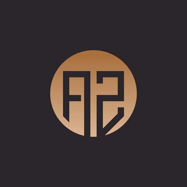 Logotipo de la letra AZ concepto simple Vector Premium
