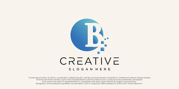 Logotipo de la letra b con concepto abstracto creativo Vector Premium