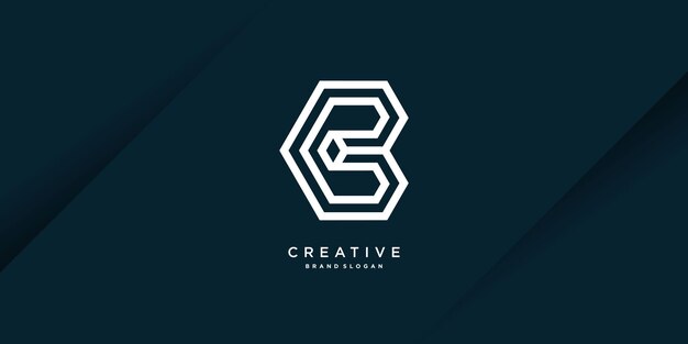 Logotipo de la letra B con concepto moderno creativo Premium Vector parte 2