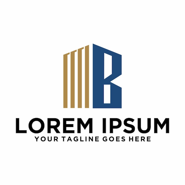 Logotipo de la letra B del edificio de construcción