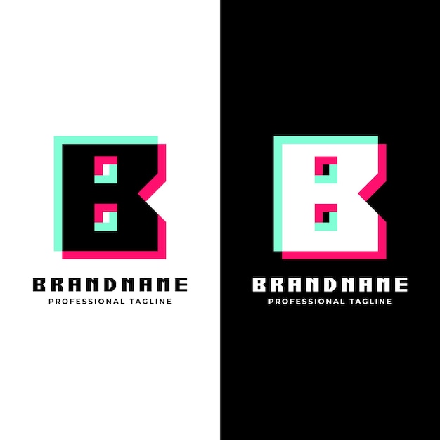 El logotipo de la letra B Glitch es genial para proyectos futuristas e innovadores
