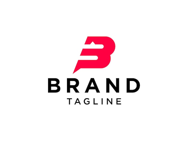 Logotipo de letra B inicial de línea cuadrada. Elemento de plantilla de diseño de logotipo de vector plano.