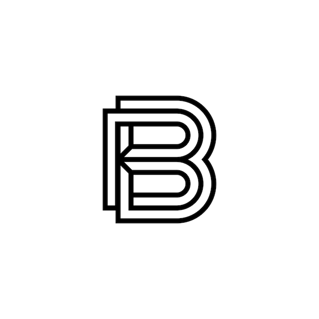 logotipo de letra B moderno y elegante hecho de líneas ordenadas