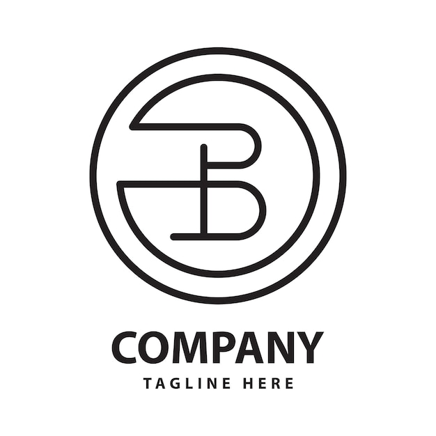 Logotipo de letra b del monograma de círculo simple