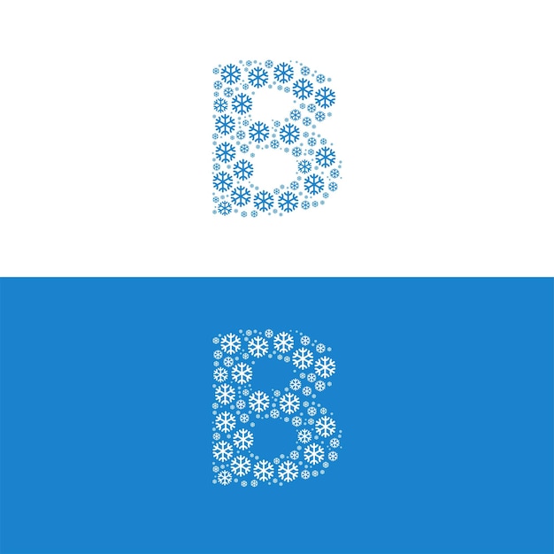 Vector logotipo de la letra b de la nieve fría