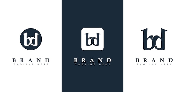 Logotipo de letra BD en minúscula moderno y simple adecuado para cualquier negocio con iniciales BD o DB