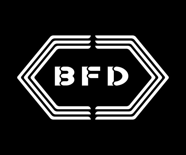El logotipo de la letra BFD Diseño BFD Monograma creativo simple y moderno Logotipo de la carta inicial Ilustración
