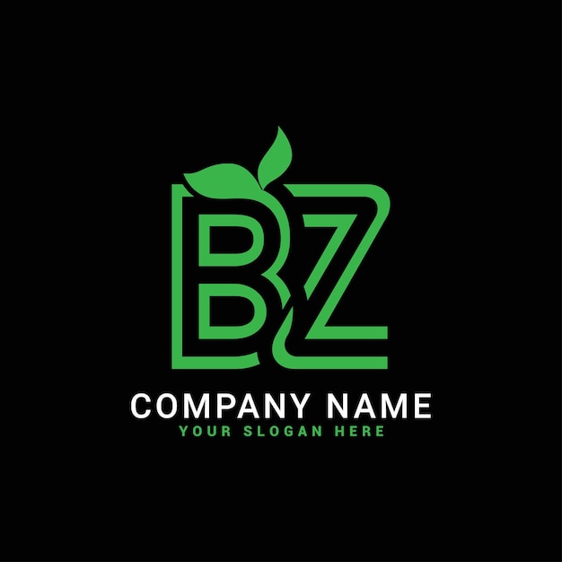 Logotipo de la letra bz zb naturalleavesecobotanical