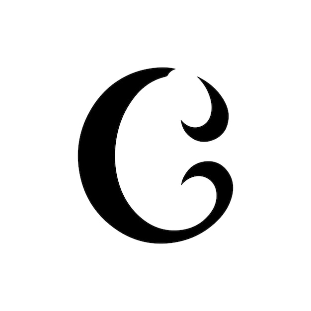 Logotipo de la letra C Amplificador moderno Diseño de letras C sencillo Logotipo vectorial con forma orgánica Estilo minimalista