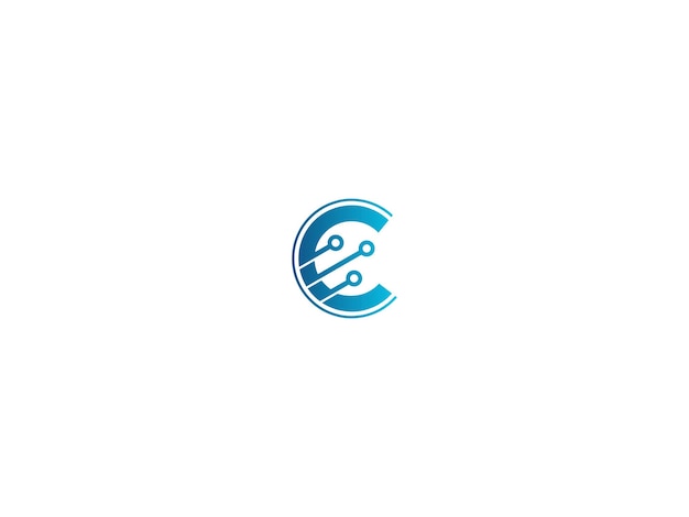 Logotipo de la letra C del circuito técnico