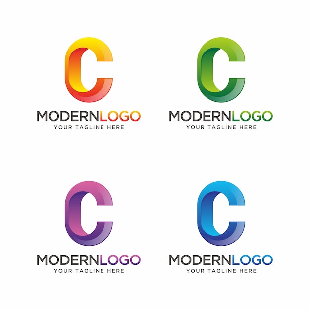 Logotipo de la letra C con un color diferente