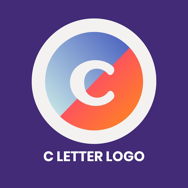 Logotipo de la letra C en un estilo moderno minimalista aislado en el fondo