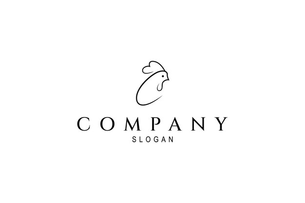 Logotipo de la letra C con gallo en un diseño plano simple