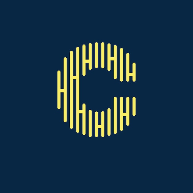 Logotipo de la letra C Logotipo de minimalismo creativo Idea de logotipo lineal geométrico moderno universal