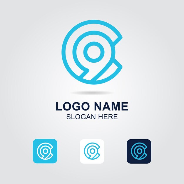 Logotipo de la letra C monoline