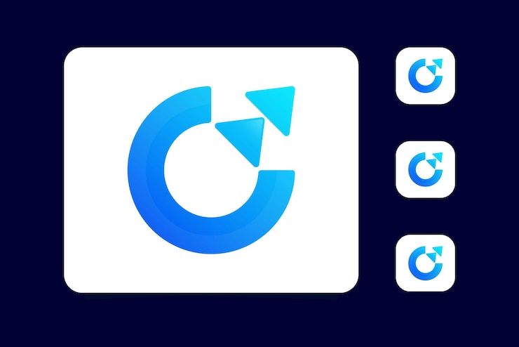 Vector logotipo de la letra c con símbolo de crecimiento