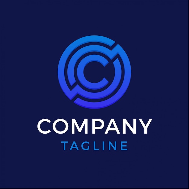 Logotipo de la letra c de tecnología
