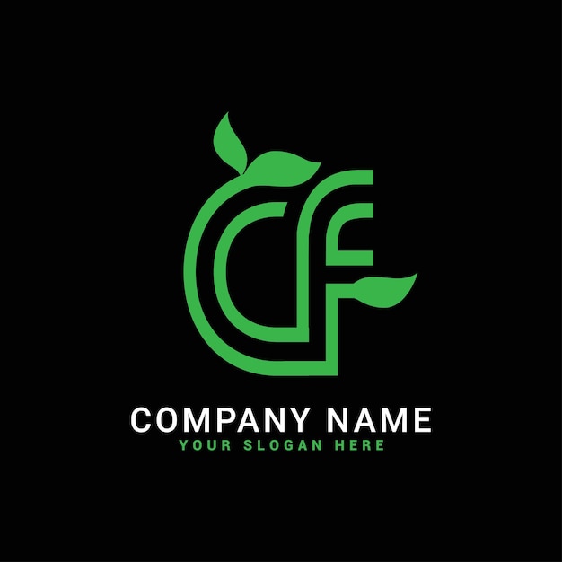 Logotipo de la letra cf fcc naturalleavesecobotanical