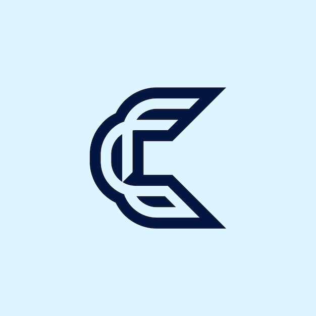 Logotipo de letra CF o FC