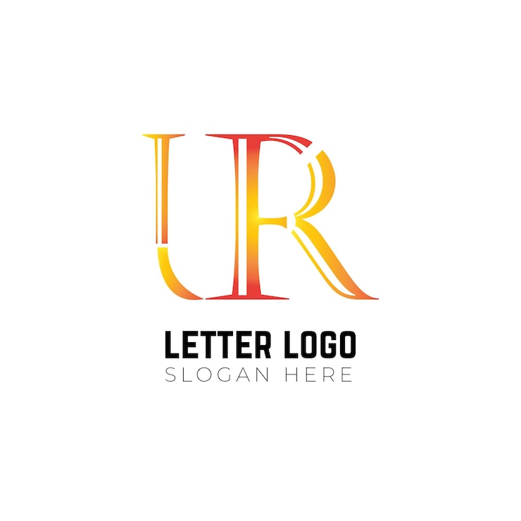 Vector logotipo de letra con un color degradado.
