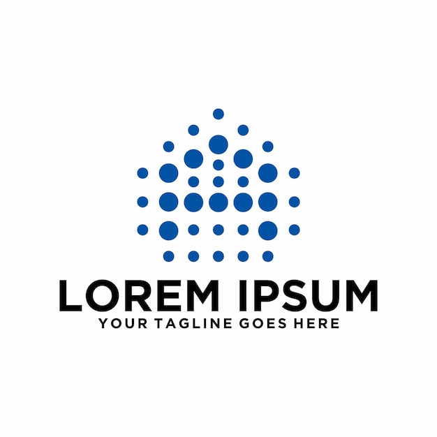 El logotipo de la letra de conexión de puntos A