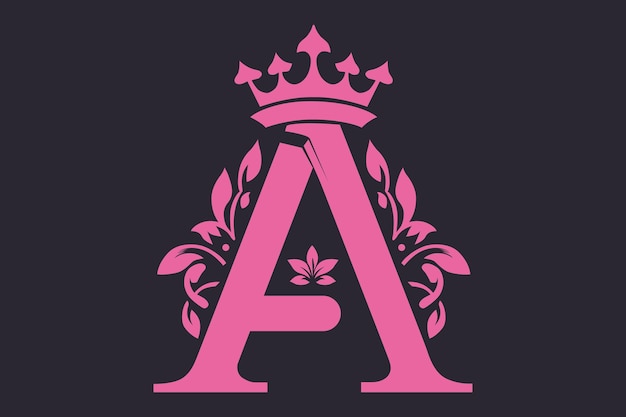 Un logotipo de letra con una corona que transmite autoridad y liderazgo
