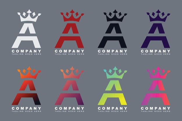 Un logotipo de letra con una corona que transmite autoridad y liderazgo
