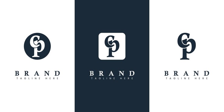 Vector logotipo de letra cp en minúscula moderno y simple adecuado para cualquier empresa con iniciales cp o pc
