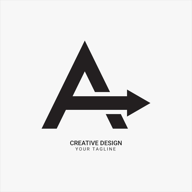 Logotipo de letra A creativa con flecha