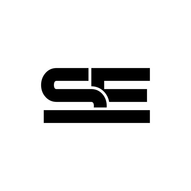El logotipo de la letra creativa SE