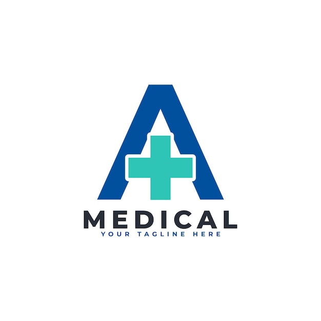 Logotipo de letra A cross plus utilizable para Business Science Healthcare Medical Hospital y Nature Logos