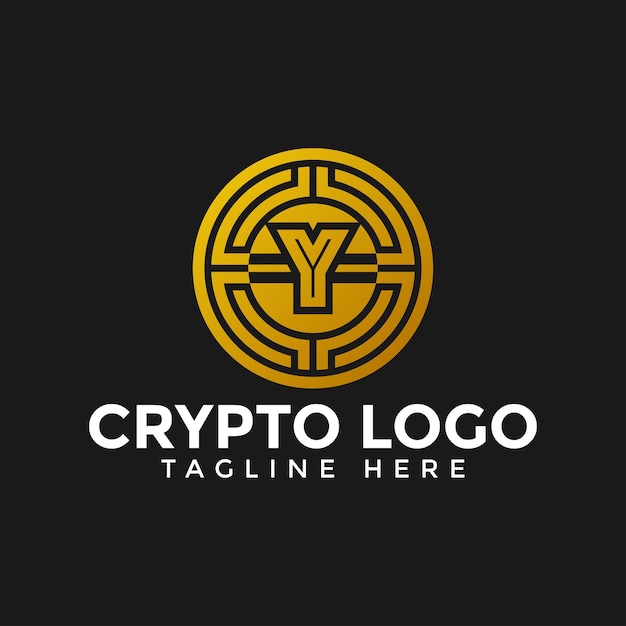 Logotipo de la letra y crypto, logotipo de la empresa crypto coin