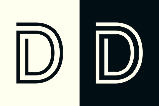 Logotipo de letra D de arte de línea minimalista Diseño de logotipo de letra D