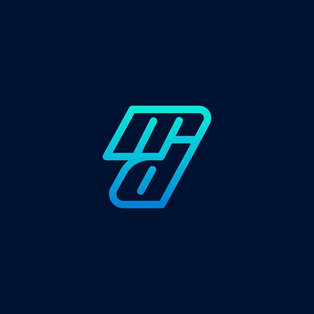 Logotipo de la letra d azul claro y azul oscuro sobre un fondo azul oscuro plantilla de concepto de diseño de logotipo de línea moderna