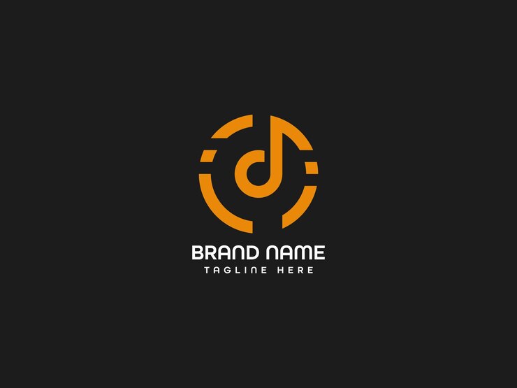 Vector un logotipo de la letra d con un círculo en el medio