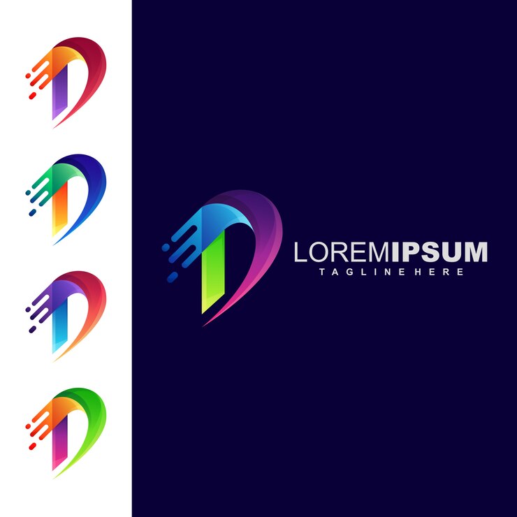 Vector logotipo de la letra d de colorfull