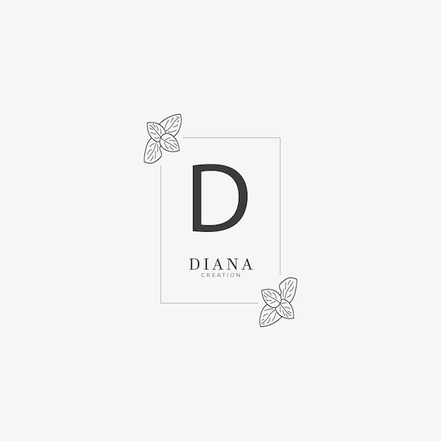 Logotipo de letra D con concepto floral creativo para empresa negocio belleza bienes raíces Vector Premium