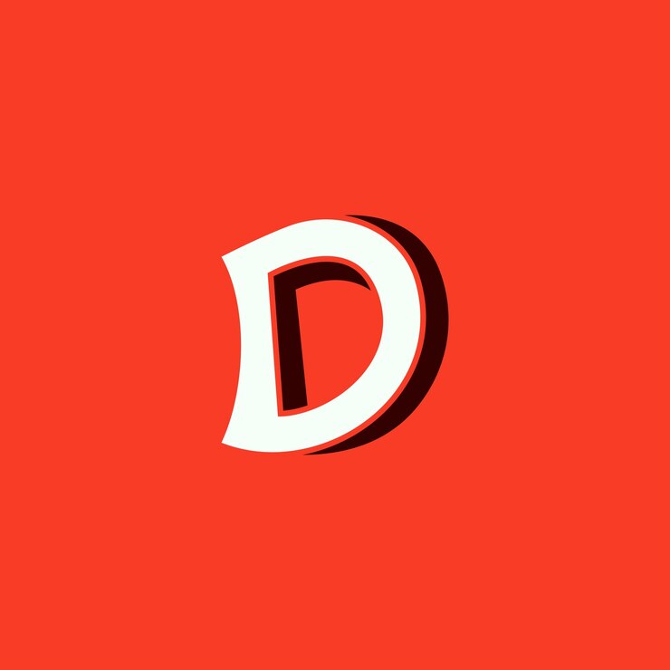 Vector logotipo de la letra d con estilo de diseño plano
